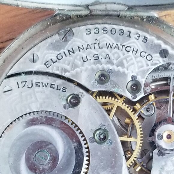 Elgin Natl Watch Co Pocket Watch Silver Tone 17 Jewel Parts or Project Only READ - Picture 10 of 10